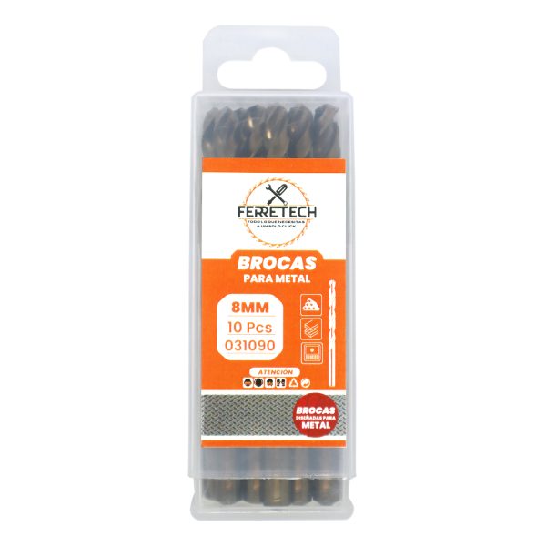 Broca Metal HSS Cobalto 8mm 10u - Imagen 2