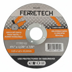 Disco Corte Metal Acero Inox 4 1/2"
