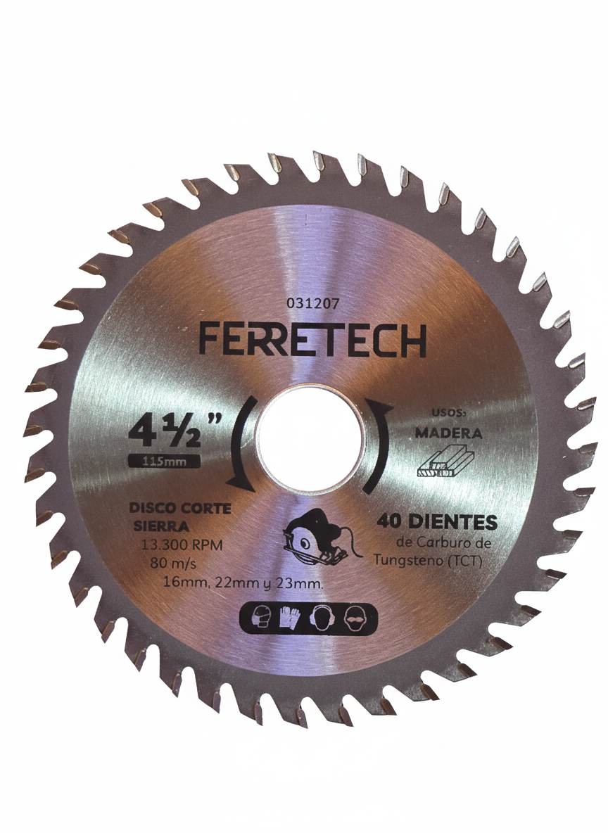 Disco Sierra Circular Madera 4 1/2" 40 Dientes